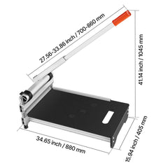 330mm Vinyl Floor Cutter, 16mm Thick Laminate Flooring Cutter with 15°/30°/45° Adjustable Angle Settings, Flexible Wheels, Telescoping Handle, Cuts Engineered Wood, LVT, VCT, SPC, LVP, WPC