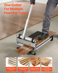 330mm Vinyl Floor Cutter, 12mm Thick Laminate Flooring Cutter with 15°/30°/45° Adjustable Angle Settings, Flexible Wheels, Telescoping Handle, Cuts Certain Engineered Wood, LVT,VCT,SPC,LVP,WPC