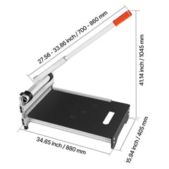 330mm Vinyl Floor Cutter, 12mm Thick Laminate Flooring Cutter with 15°/30°/45° Adjustable Angle Settings, Flexible Wheels, Telescoping Handle, Cuts Certain Engineered Wood, LVT,VCT,SPC,LVP,WPC