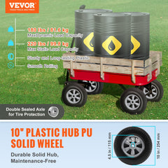 Solid PU Run-Flat Tire Wheel, 254 mm, 2-Pack, 81.6 kg Dynamic Load, 99.8 kg Static Load, Flat Free Tubeless Tires and Wheels for Hand Truck, Utility Cart, Dollies, Garden Trailers, Various Carts