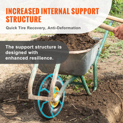 Solid PU Run-Flat Tire Wheel, 254 mm, 2-Pack, 181.4 kg Dynamic Load, 204.1 kg Static Load, Flat Free Tubeless Tires and Wheels for Hand Truck, Utility Cart, Dolly, Garden Trailer, Various Carts