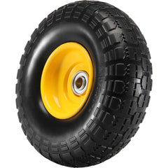 Solid PU Run-Flat Tire Wheel, 254 mm, 2-Pack, 181.4 kg Dynamic Load, 204.1 kg Static Load, Flat Free Tubeless Tires and Wheels for Hand Truck, Utility Cart, Dolly, Garden Trailer, Various Carts