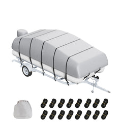 Pontoon Boat Cover 800D Waterproof Trailerable 19-20 ft with Storage Bag