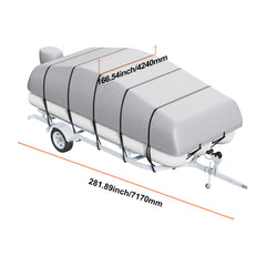 Pontoon Boat Cover 800D Waterproof Trailerable 19-20 ft with Storage Bag