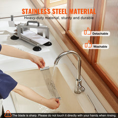 Commercial Tomato Slicer, 3/16 inch Tomato Cutter Slicer, Stainless Steel Heavy Duty Tomato Slicer Machine, Manual Tomato Slicer with Non-slip Feet, for Cutting Tomatoes, Cucumbers, Bananas