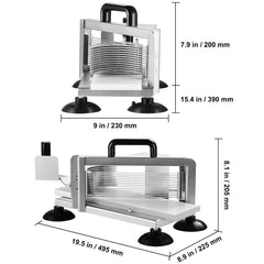 Commercial Tomato Slicer, 3/16 inch Tomato Cutter Slicer, Stainless Steel Heavy Duty Tomato Slicer Machine, Manual Tomato Slicer with Non-slip Feet, for Cutting Tomatoes, Cucumbers, Bananas