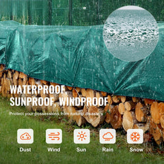 PVC Waterproof Tarp, 16.5 x 29.5 ft Heavy Duty PVC Tarpaulin, Tear-Proof and Weather-Proof, with Grommets and Reinforced Edges for Canopy Boat RV Tent Shelter Trailer Truck Cover, Green