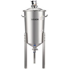 Stainless Steel Conical Fermenter, 8 Gal/30L Home Brewing Fermenation Tank, Brew Bucket Fermentor with Conical Bottom, 3 Adjustable Legs, Lid, Handle & Thermometer, for Wine, Beer Fermentation