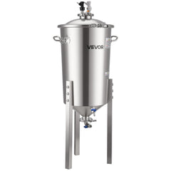 Stainless Steel Conical Fermenter, 8 Gal/30L Home Brewing Fermenation Tank, Brew Bucket Fermentor with Conical Bottom, 3 Adjustable Legs, Lid, Handle & Thermometer, for Wine, Beer Fermentation