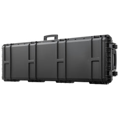Hard Rifle Case, Lockable Rifle Case with Pre-cut Foams, 1320 mm Gun Storage with Wheels, Heavy Duty IP67 Waterproof & Dustproof Pistol Storage Cases for Rifles, Shotguns, Airsoft Guns, Black