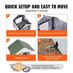 Elevated Heated Cat House, Outdoor Kitty Shelter with Timer, 600D Oxford Cloth Foldable Cat Shelter with Heated Pad for Winter to Stay Warm and Cozy, Green (Small)