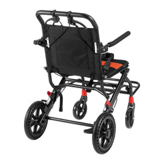 Wheelchair Aluminum Alloy Transport Chair Foldable 18-In W Seat 220lbs
