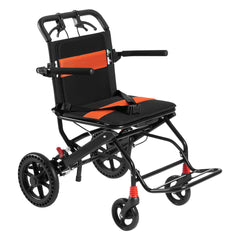 Wheelchair Aluminum Alloy Transport Chair Foldable 18-In W Seat 220lbs