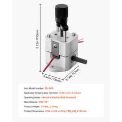 Manual Wire Stripping Machine, 1.5-25 mm, Portable Copper Stripper with Hand Crank or Drill Powered, 64Mn Quenched Blades, 45# Steel Rollers, ABS & PC Wire Peeler, for Scrap Copper Recycling