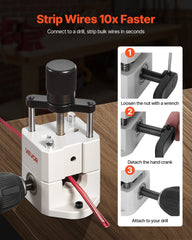 Manual Wire Stripping Machine, 1.5-25 mm, Portable Copper Stripper with Hand Crank or Drill Powered, 64Mn Quenched Blades, 45# Steel Rollers, ABS & PC Wire Peeler, for Scrap Copper Recycling