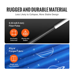 Bed Tent, Pongee Fabric, 2 Doors Breathable Dream Tent with 8.5 mm Fiber Poles on Bed Privacy, Full Size Block out Light Sleeping Bed Canopy, Fit for Kids Playhouse and Adults Sleeping Tent