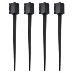Fence Post Anchor Ground Spike 4 Pack 36 x 4 x 4 In Metal Fence Stakes