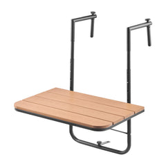 Balcony Hanging Table, 595 x 400 mm Folding Balcony Railing Table, Outdoor Balcony Bar Table for Railings, 4-Level Adjustable, Fit Railing from 1" to 8.27", Serving Table for Patio & Deck