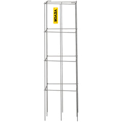 Tomato Cages, 30 x 30 x 117 cm, 5 Packs Square Plant Support Cages, Silver PVC-Coated Steel Tomato Towers for Climbing Vegetables, Plants, Flowers, Fruits
