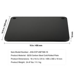 Pizza Steel, 16" x 14.5" x 3/8" Pizza Steel Plate for Oven, Pre-Seasoned Carbon Steel Pizza Baking Stone with 20X Higher Conductivity, Heavy Duty Pizza Pan for Outdoor Grill, Indoor Oven