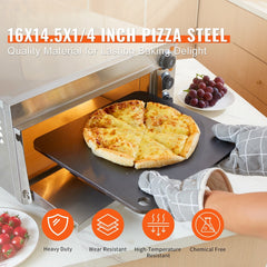 Pizza Steel 16"x14.5"x1/4" Pre-Seasoned Carbon Steel Pizza Baking Stone