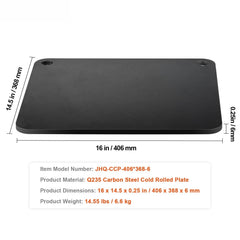 Pizza Steel 16"x14.5"x1/4" Pre-Seasoned Carbon Steel Pizza Baking Stone
