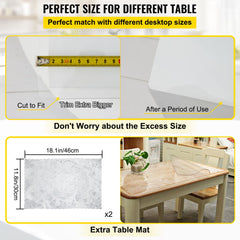 Plastic Table Cover 101.6 x 182.8 cm, 1.5 mm Thick Clear Table Protector, Rectangle Clear Desk Mat, Waterproof & Easy Cleaning for Office Dresser Night Stand