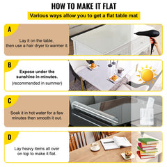 Plastic Table Cover 101.6 x 182.8 cm, 1.5 mm Thick Clear Table Protector, Rectangle Clear Desk Mat, Waterproof & Easy Cleaning for Office Dresser Night Stand