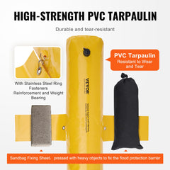 Flood Barriers, Sandbag Alternative Flood Bags 4 Pack, Flood Barrier for Home, Water Barriers for Flooding, Doorway, Driveway(4FTx6in)