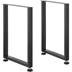 711.2MM Adjustable Furniture Legs, Square Reinforced Steel Office Table legs Set of 2 for DIY, Max Load 453.6KG Heavy Duty Desk Legs, Quick Instalation & Rich Accessories Legs Black