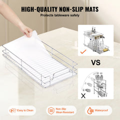 12"Wx21"Dx15"H Pull Out Cabinet Organizer, Heavy Duty Slide Out Pantry Shelves, Steel Roll Out Drawers, Sliding Drawer Storage for Home Under Sink, 13.5"Wx22"Dx18"H Install Size for Cabinet