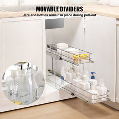 215 x 533 x 385mm Pull Out Cabinet Organizer, Heavy Duty Slide Out Pantry Shelves, Steel Roll Out Drawers, Sliding Drawer Storage for Home Under Sink, 245 x 563 x 485 mm Install Size for Cabinet