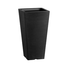 Tall Planter, Set of 2 Tall Square Tapered Planters, 57 cm Large Modern Gardening and Flower Plastic Pots, Decorative Tall Black Planter with Drainage Hole, for Porch, Patio, Indoor & Outdoor