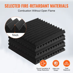 Acoustic Foam Panels 52 Pack 12 x 12 x 1 in for Studio Wall and Ceiling