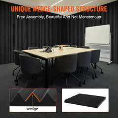 Acoustic Foam Panels 52 Pack 12 x 12 x 1 in for Studio Wall and Ceiling