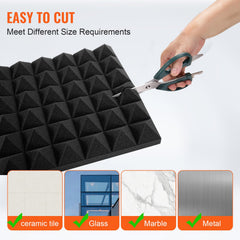 Acoustic Foam Panels 36 Pack 12 x 12 x 2 in for Studio Wall and Ceiling