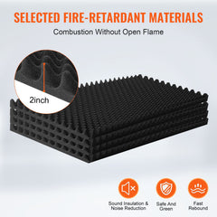 Acoustic Foam Panels 4 Pack 48 x 24 x 2 in for Studio Wall and Ceiling