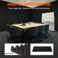 Acoustic Foam Panels 4 Pack 48 x 24 x 2 in for Studio Wall and Ceiling