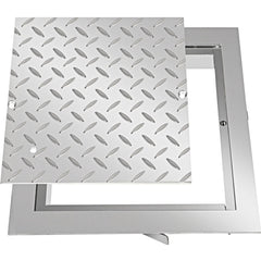 Recessed Manhole Cover 11.8\"x11.8\" Clear Opening, Galvanized Steel Drain Cover Overall Size 14.5\"x14.5\", Sealed Square Manhole Cover and Frame, Steel Man Hole Lid Inspection Access for Boat/