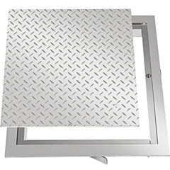 Recessed Manhole Cover 60 x 60 cm Clear Opening, Galvanized Steel Drain Cover Overall Size 67 x 67 cm, Sealed Square Manhole Cover and Frame, Steel Man Hole Lid Inspection Access for Boat/