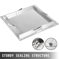 Recessed Manhole Cover 60 x 60 cm Clear Opening, Galvanized Steel Drain Cover Overall Size 67 x 67 cm, Sealed Square Manhole Cover and Frame, Steel Man Hole Lid Inspection Access for Boat/