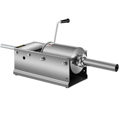 Manual Sausage Stuffer, 3 L / 7 LBS Horizontal Sausage Machine, Dual-Speed Meat Stuffer, Made of Food-Grade 304 Stainless Steel, Includes 5 Stuffing Tubes, for Home Kitchen Restaurant Commercial