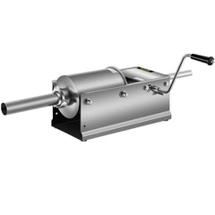 Manual Sausage Stuffer, 3 L / 7 LBS Horizontal Sausage Machine, Dual-Speed Meat Stuffer, Made of Food-Grade 304 Stainless Steel, Includes 5 Stuffing Tubes, for Home Kitchen Restaurant Commercial