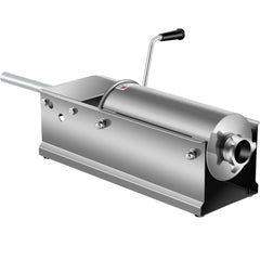 Manual Sausage Stuffer, 5 L / 11 LBS Horizontal Sausage Machine, Dual-Speed Meat Stuffer, Made of Food-Grade 304 Stainless Steel, Includes 5 Stuffing Tubes, for Home Kitchen Restaurant Commercia
