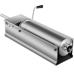 Manual Sausage Stuffer, 7 L / 15 LBS Horizontal Sausage Machine, Dual-Speed Meat Stuffer, Made of Food-Grade 304 Stainless Steel, Includes 5 Stuffing Tubes, for Home Kitchen Restaurant Commercia