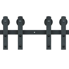 8FT Sliding Barn Door Hardware Closet Track Kit for Double Doors I Hanger