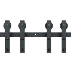 2440 mm Sliding Barn Door Hardware Closet Track Kit for Double Doors J Hanger