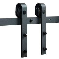 2440 mm Sliding Barn Door Hardware Closet Track Kit for Double Doors J Hanger