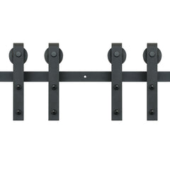 2440 mm Sliding Barn Door Hardware Closet Track Kit for Double Doors J Hanger