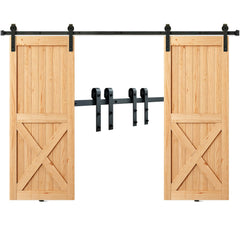 2440 mm Sliding Barn Door Hardware Closet Track Kit for Double Doors J Hanger